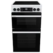 Hisense HDCEC5C10W 50cm Double Oven Electric Cooker in White Ceramic Hob w