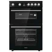 Hisense HDE3211BBUK 60cm Double Oven Electric Cooker in Black Ceramic Hob w