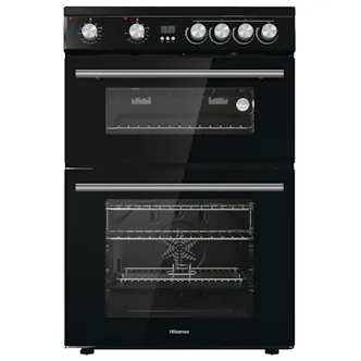 Hisense HDE3211BBUK 60cm Double Oven Electric Cooker in Black Ceramic Hob w