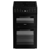 Hotpoint HDE5VDCB 50cm Double Oven Electric Cooker in Black Ceramic Hob