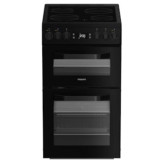 Hotpoint HDE5VDCB 50cm Double Oven Electric Cooker in Black Ceramic Hob