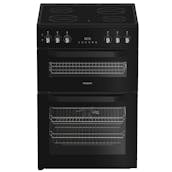 Hotpoint HDE6VDC2B1 60cm Double Oven Electric Cooker in Black Ceramic Hob