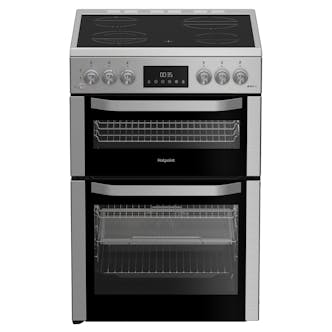 Hotpoint HDE6VDCASX 60cm Double Oven Electric Cooker in Stainless Steel Cer