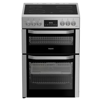 Hotpoint HDE6VDCAX 60cm Double Oven Electric Cooker in Stainless Steel Cer