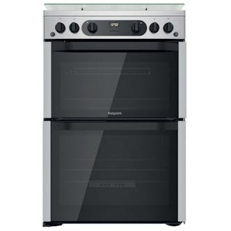 Hotpoint HDM67G0CCX 60cm Double Oven Gas Cooker in St/Steel 84/42L