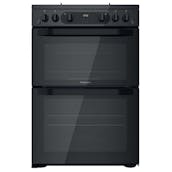 Hotpoint HDM67G0CMB 60cm Double Oven Gas Cooker in Black 84/42L