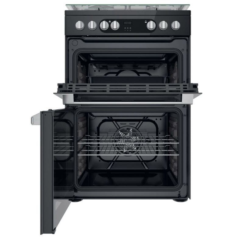 black gas hob and electric oven