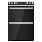 Hotpoint HDT67V9H2CW 60cm Double Oven Electric Cooker in White Ceramic Hob