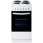 Haden HES50W 50cm Single Oven Electric Cooker in White Solid Plate H