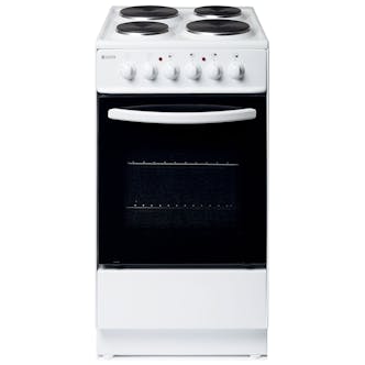Haden HES50W 50cm Single Oven Electric Cooker in White Solid Plate H