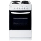 Haden HES60W 60cm Single Oven Electric Cooker in White Solid Plate