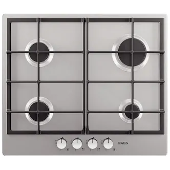 AEG HG654320NM 60cm 4 Burner Gas Hob In St/Steel Cast Iron Supports