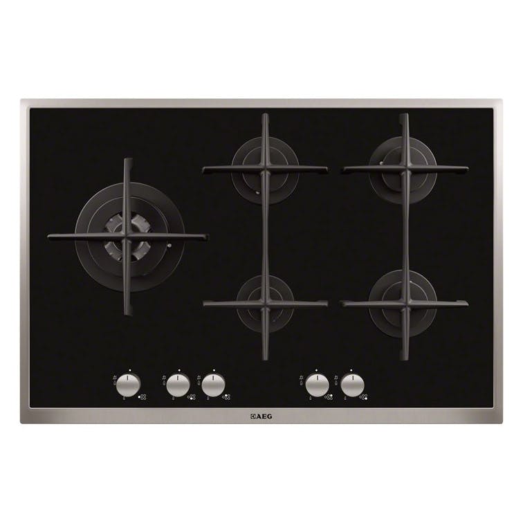 AEG HG795540XB 75cm Built In 5 Burner GasonGlass Hob in Black