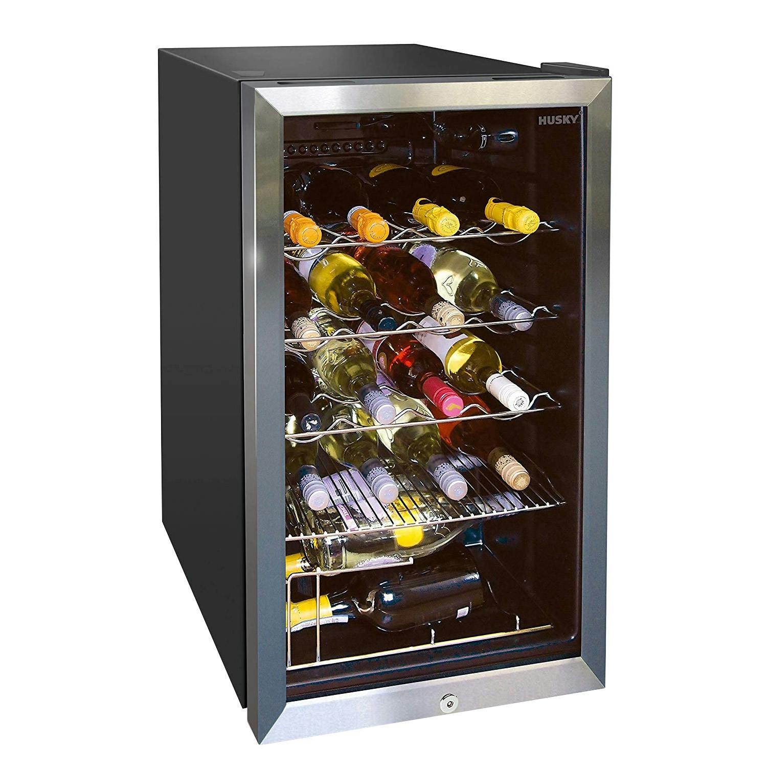 Husky HM39 Undercounter Wine Cooler in St/Steel, 20x 75cl Bottles