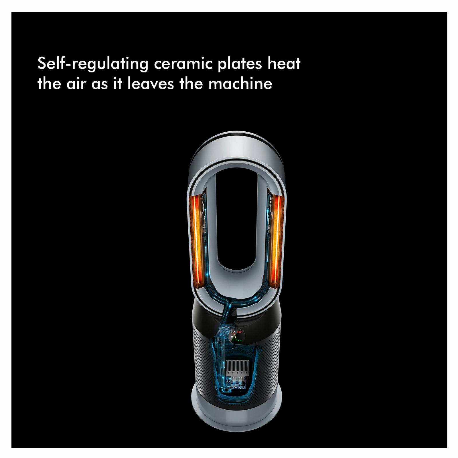 dyson pure hot cool ™ hp04 purifying heater fan white silver