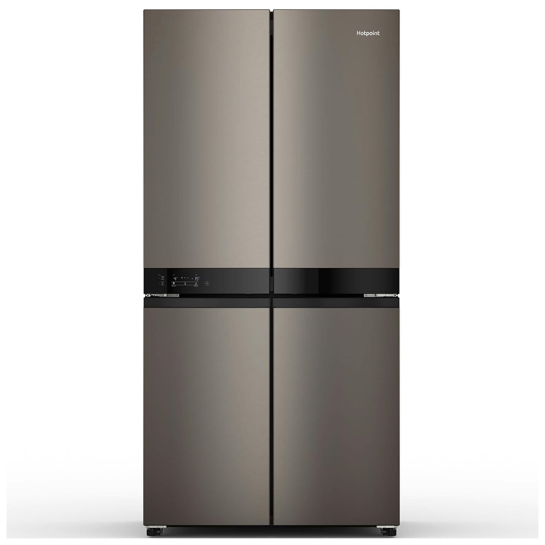 Hotpoint HQ9U2BLG American Fridge Freezer in Black Steel Frost Free
