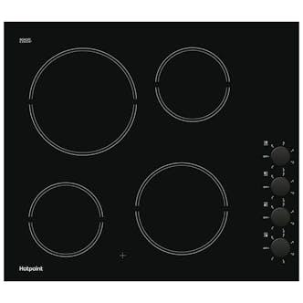 Hotpoint HR620RH 60cm 4 Zone Frameless Ceramic Hob Black Side Controls