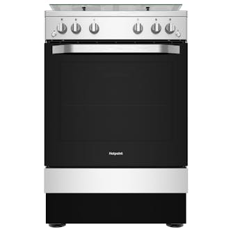 Hotpoint HS67G2PMX 60cm Single Cavity Gas Cooker in Stainless Steel Glass