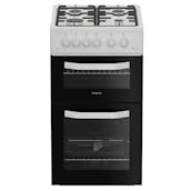 Hotpoint HTG5GCW 50cm Twin Cavity Gas Cooker in White 59L
