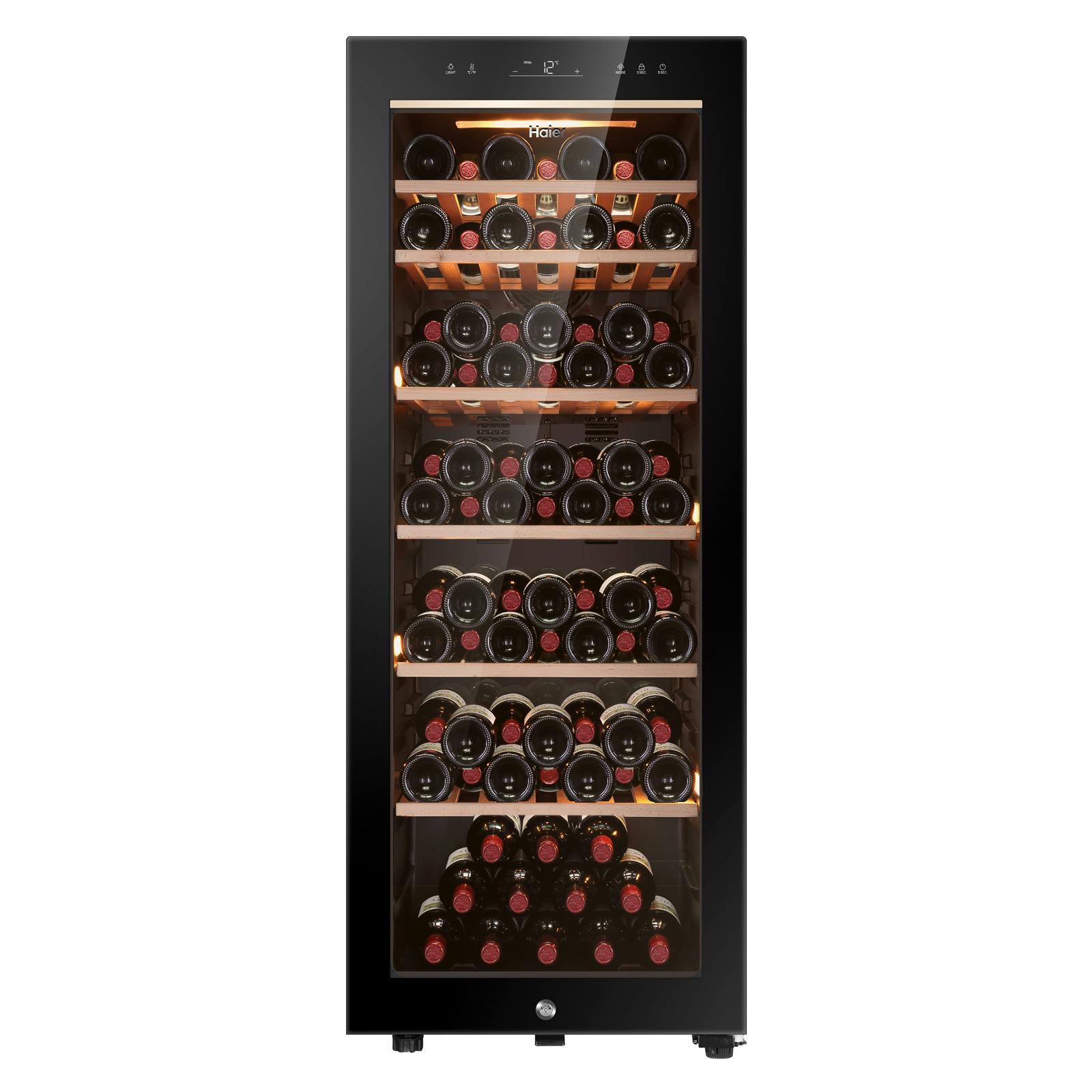 Haier Hws84gnf 50cm Wide Dual Zone Wine Cooler In Black 84 Bottle F