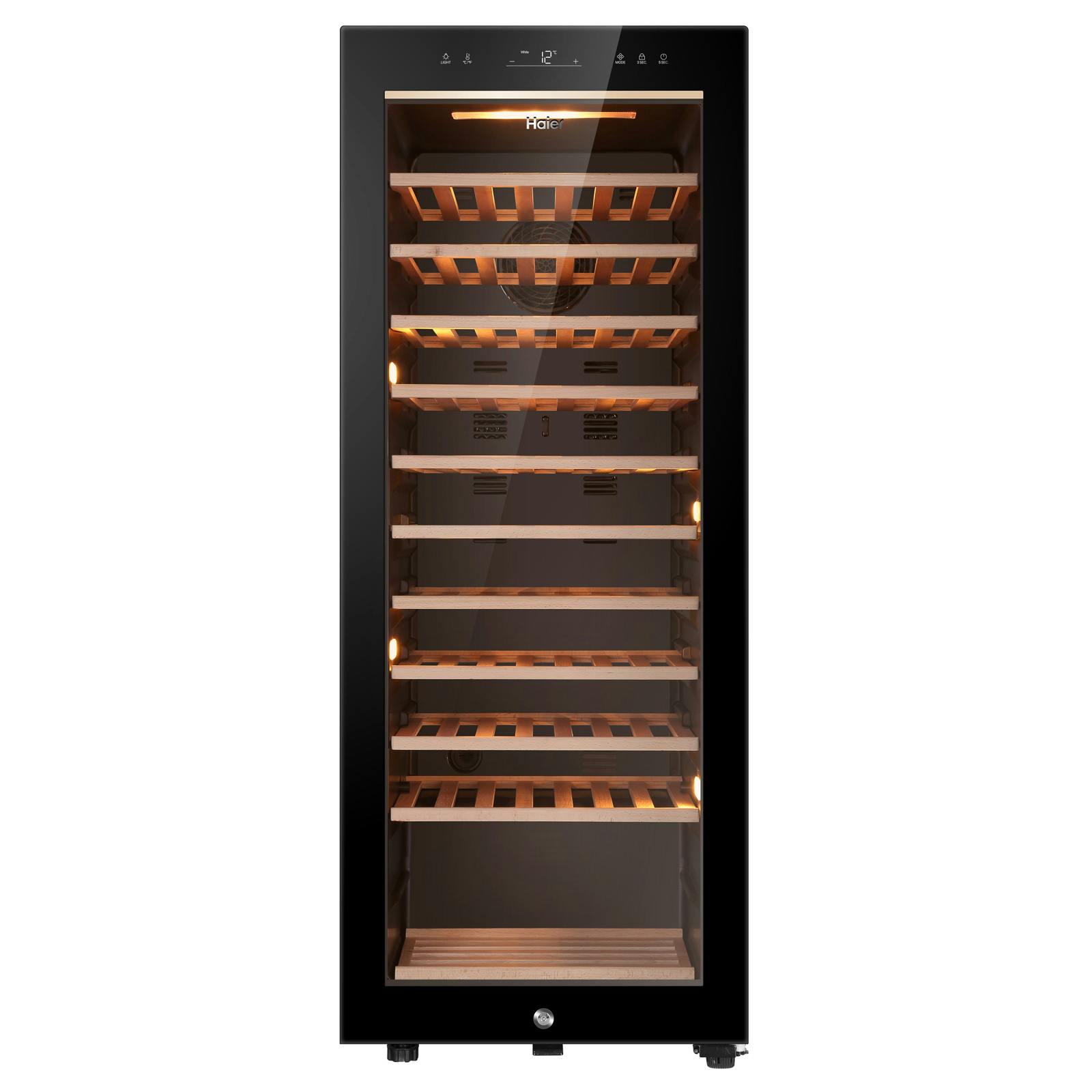 Haier Hws84gnf 50cm Wide Dual Zone Wine Cooler In Black 84 Bottle F