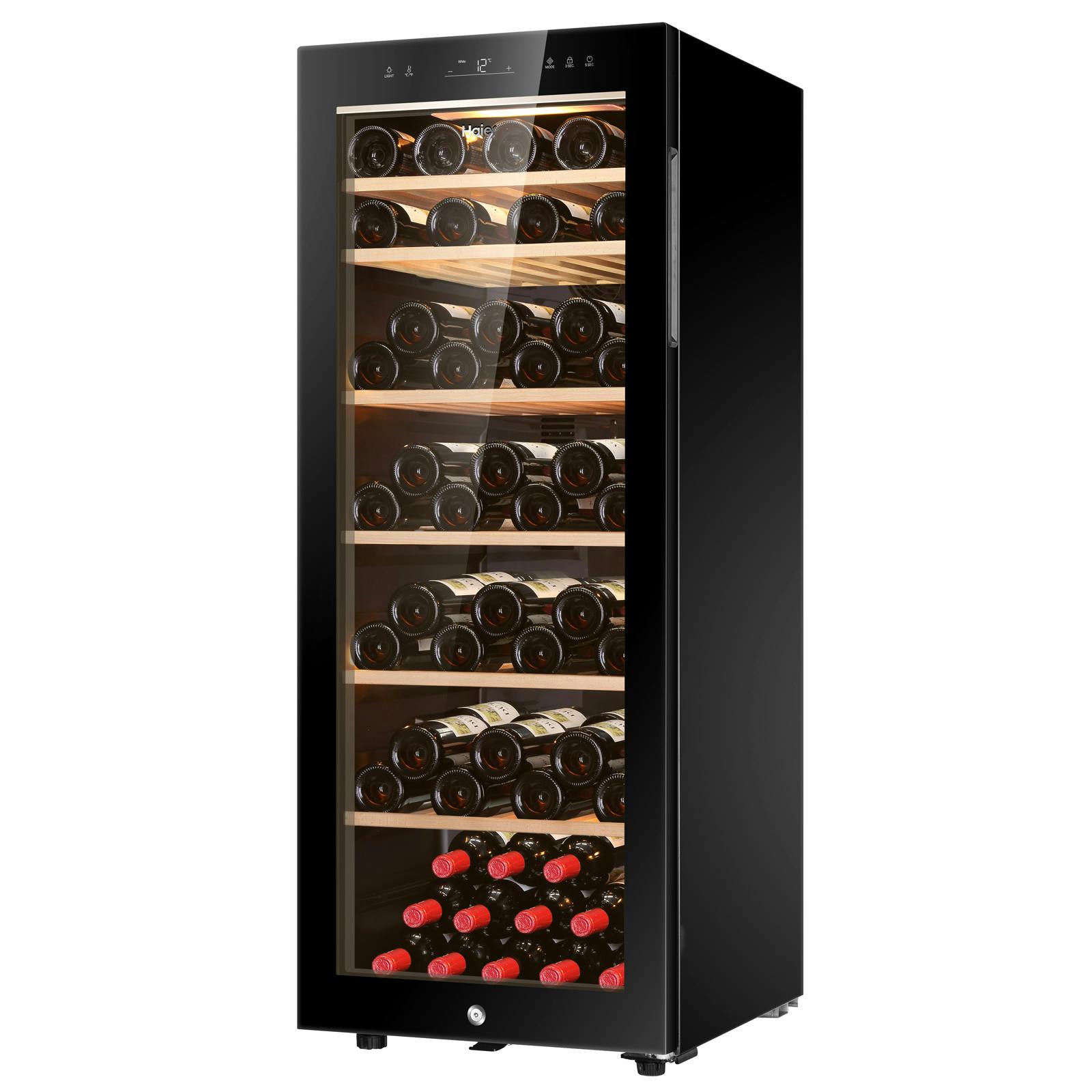 Haier Hws84gnf 50cm Wide Dual Zone Wine Cooler In Black 84 Bottle F