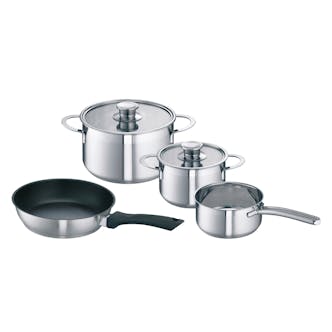 Siemens HZ390042 4 Piece Induction Pot & Pan Set in Stainless Steel