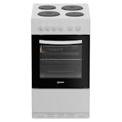Indesit I5E3KMW 50cm Single Oven Electric Cooker in White Solid Plate H