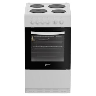 Indesit I5E3KMW 50cm Single Oven Electric Cooker in White Solid Plate H