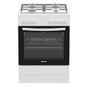 Indesit I6G3PMWUK 60cm Single Oven Dual Fuel Cooker in White 4 Gas Burner