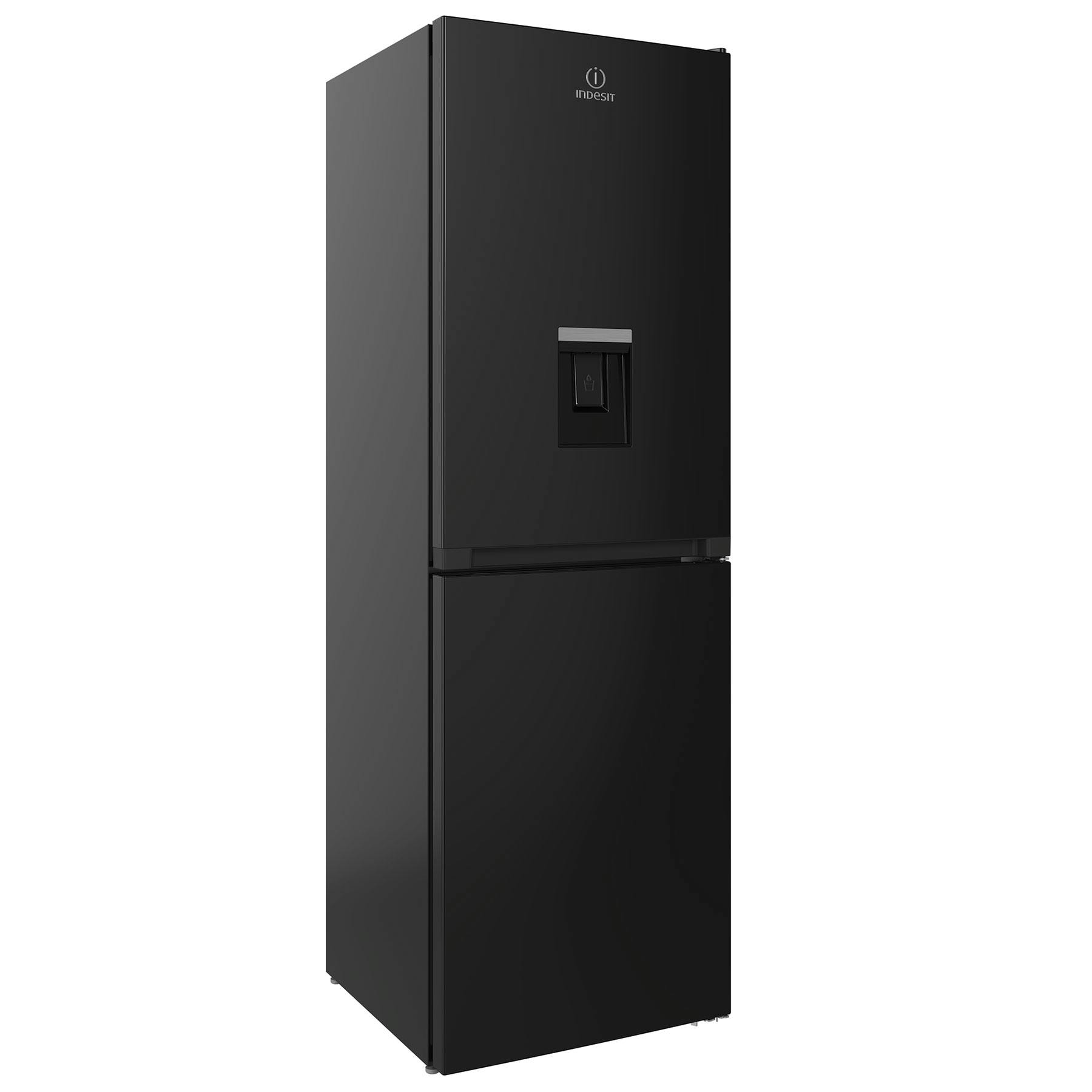 Indesit IBTNF60182BA 186cm High 50 50 Frost Free Fridge Freezer in Black with Water Non Plumbed 60cm Wide