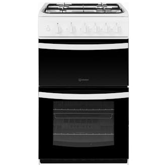 Indesit ID5G00KMW 50cm Twin Cavity Gas Cooker in White 66/33L