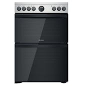 Indesit ID67V9HCXUK 60cm Double Oven Electric Cooker in St/St Ceramic Hob
