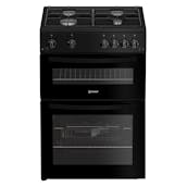 Indesit IDG6GB 60cm Double Oven Gas Cooker in Black 72/22L