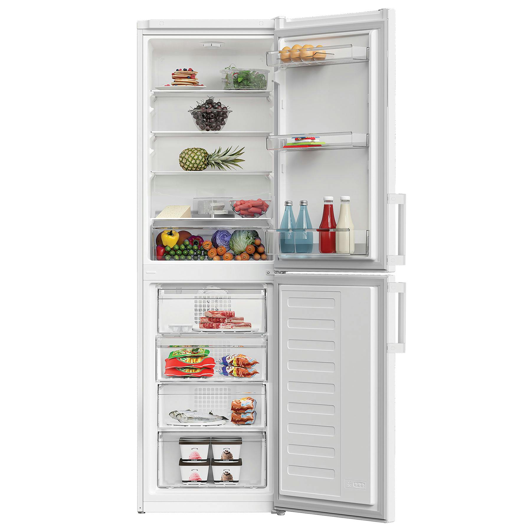 Indesit IKNH1261W4UK 183cm High 50/50 Frost Free Fridge Freezer in
