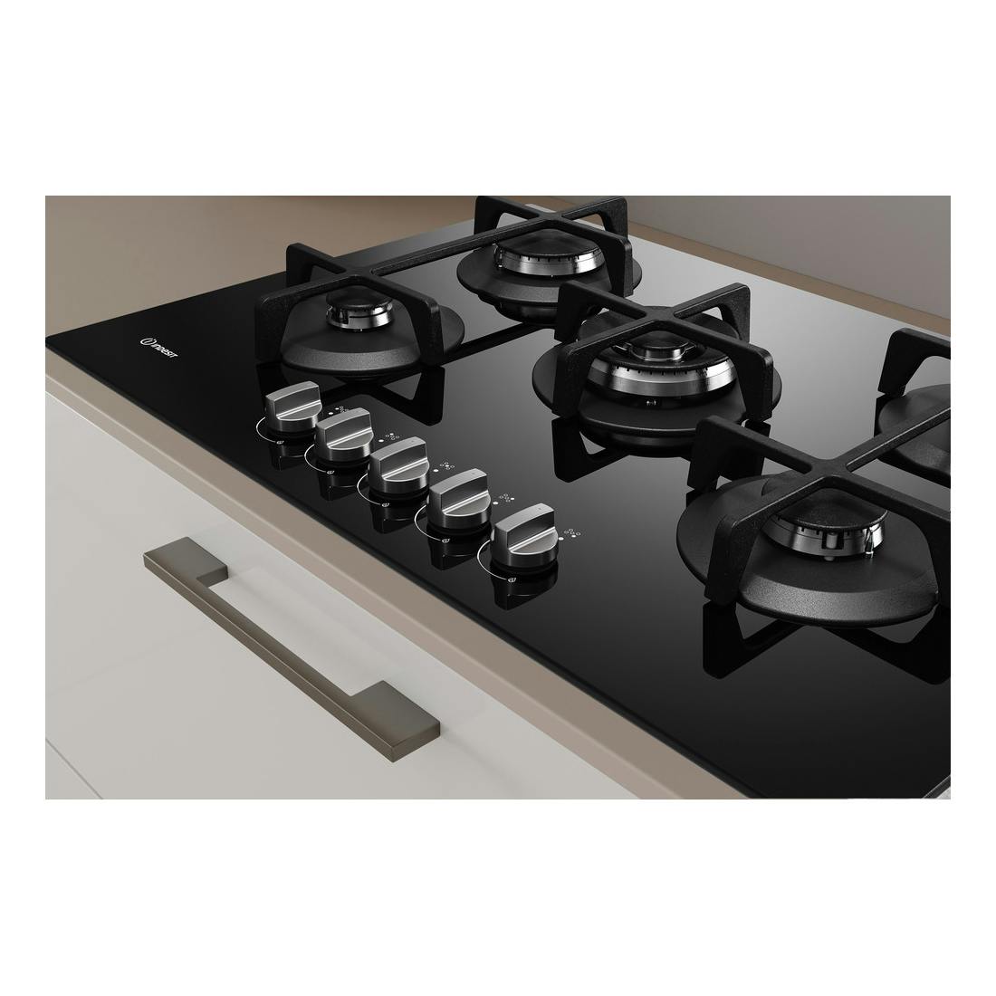 indesit 5 burner gas on glass hob