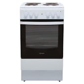 Indesit IS5E4KHW 50cm Single Oven Electric Cooker in White Solid Plate