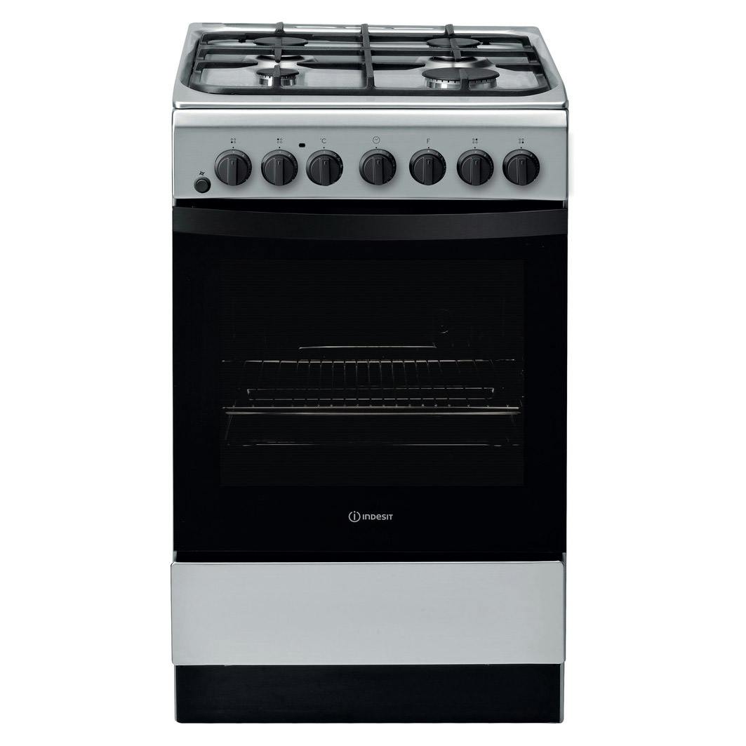 indesit dual fuel stainless steel cooker