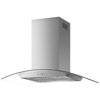 Culina ISLA90SS 90cm Curved Glass Island Chimney Hood in St/Steel