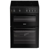 Indesit IT60V9KMBUK 60cm Twin Cavity Electric Cooker in Black Ceramic Hob