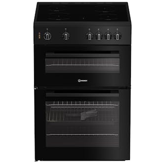 Indesit IT60V9KMBUK 60cm Twin Cavity Electric Cooker in Black Ceramic Hob