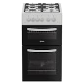 Indesit ITG5GMW 50cm Twin Cavity Gas Cooker in White 4 Gas Burners 54 L