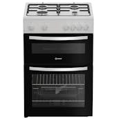 Indesit ITG6GW 60cm Twin Cavity Gas Cooker in White 4 Gas Burners 72 L