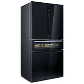 Siemens KF96RSBEA iQ700 American Fridge Freezer in Black Glass With Ice N