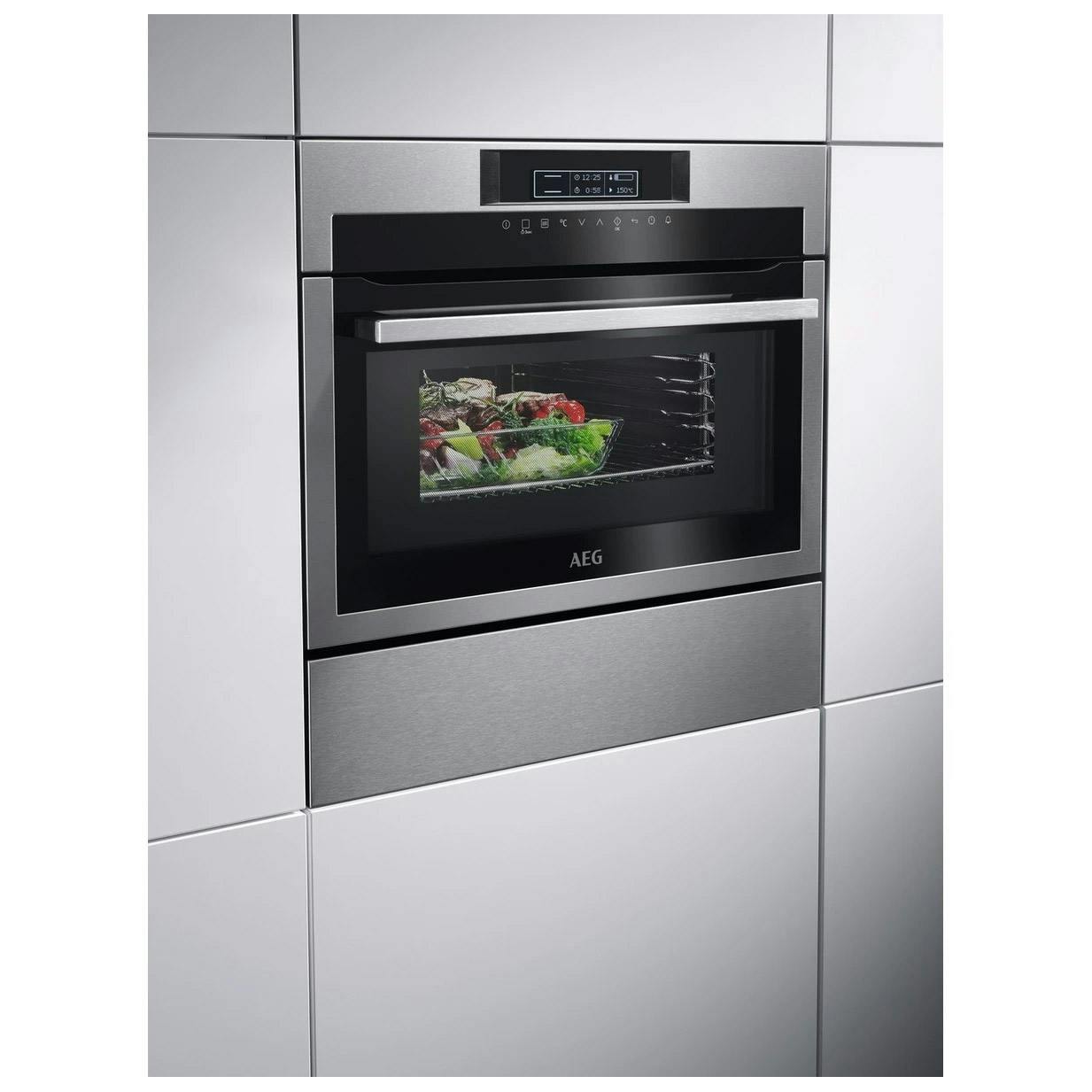 AEG KME768080M 60cm BuiltIn Combination Microwave Oven in St/Steel AEG KME768080M 60cm BuiltIn Combination Microwave Oven in St/Steel