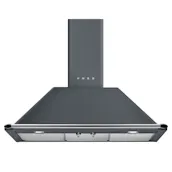 Smeg KT90GRE 90cm Victoria Chimney Hood in Slate Grey 3 Speed Fan Pl