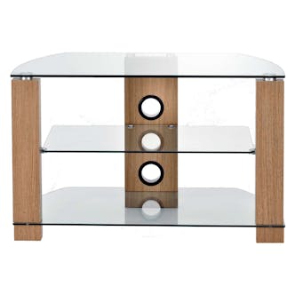  L630-1050-3O Vision 1050mm TV Stand in Light Oak with Clear Glass