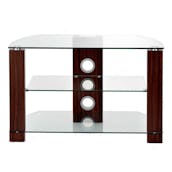  L630-1050-3W Vision 1050mm TV Stand in Walnut with Clear Glass