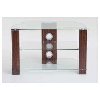  L630-800-3WC Vision 800mm TV Stand in Walnut with Clear Glass
