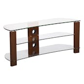  L640-1000-3W Vision Curve 1000mm TV Stand in Walnut with Clear Glass